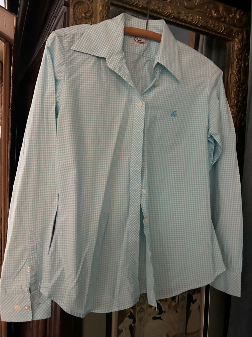 Lilly Pulitzer Light Mint Gingham Button-Down Shirt
